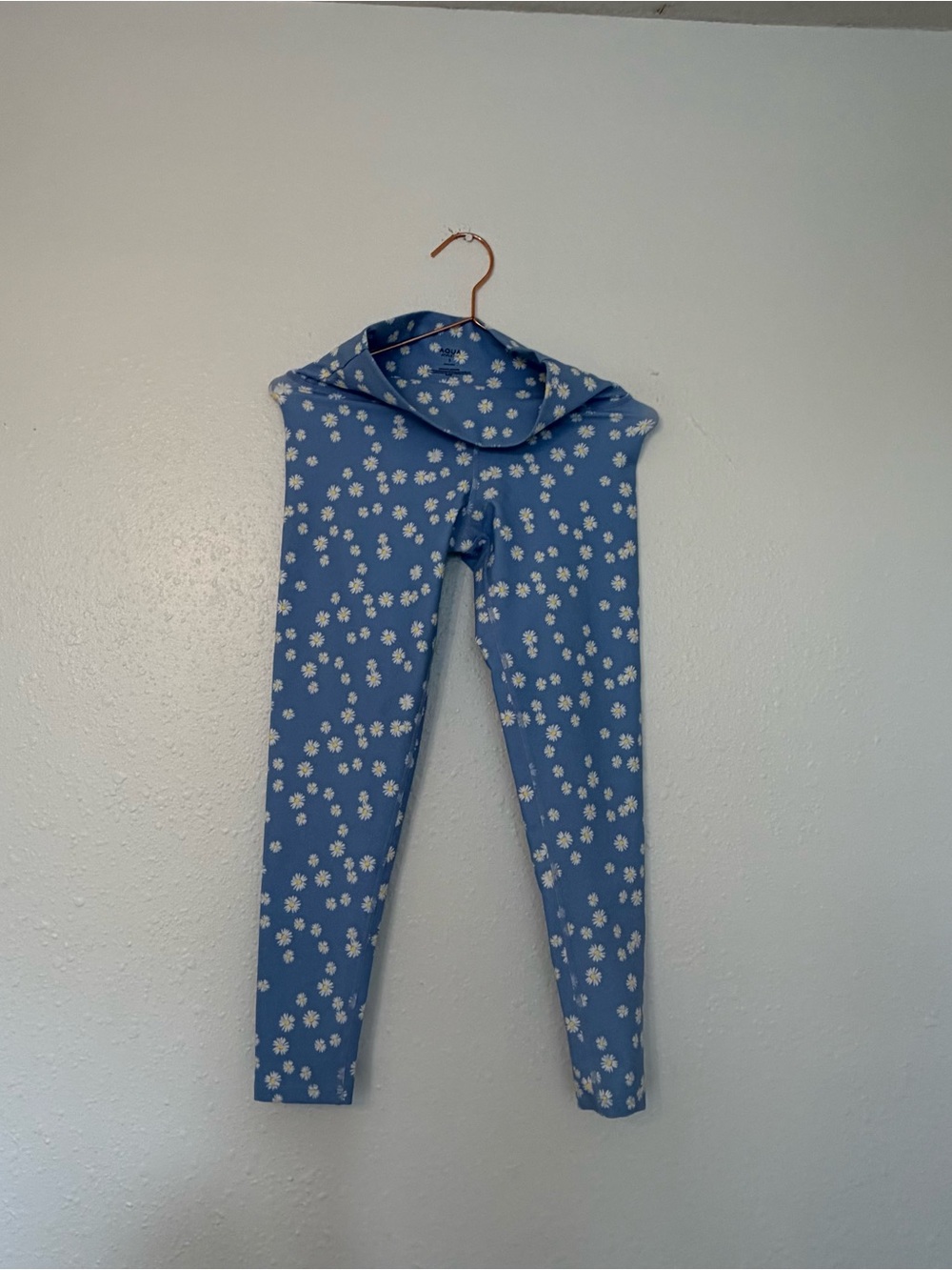 Aqua Light Blue Floral High-Waist Leggings - Picture 2 of 9